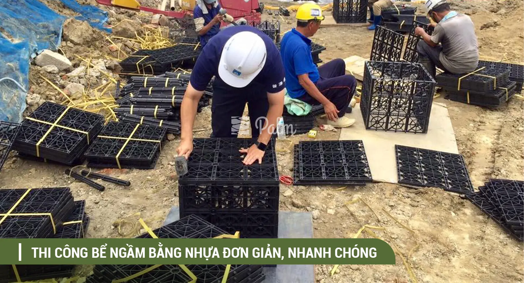 Lắp đặt bể ngầm bằng nhựa nhanh chóng